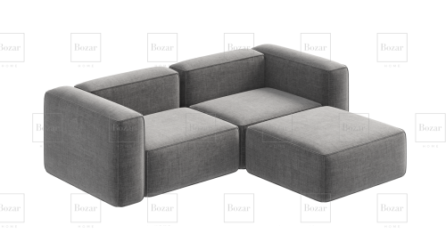 Canapé d'angle modulable Miami + Pouf