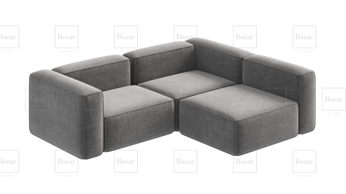 Canapé d'angle modulable Miami Gris