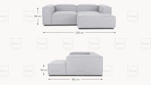 Canapé d'angle modulable Miami Gris